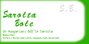 sarolta bole business card